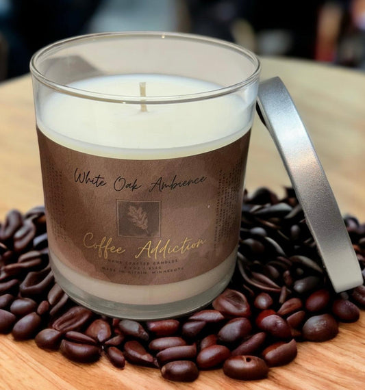 Coffee Addiction Container Candle - White Oak Ambience Container Candle