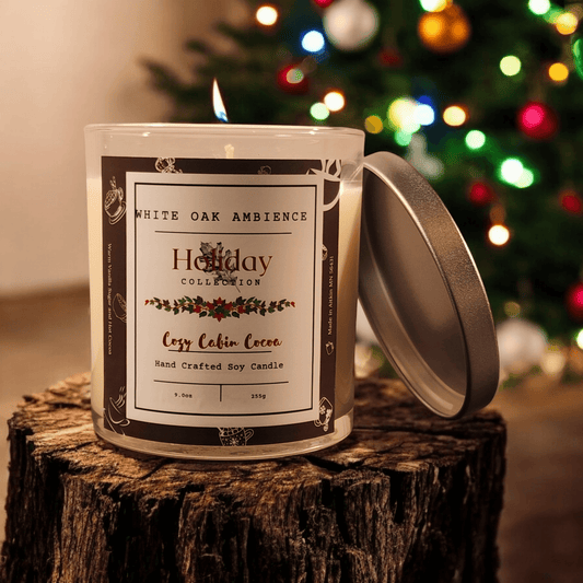 Cozy Cabin Cocoa Scented Candle - White Oak Ambience Container Candle