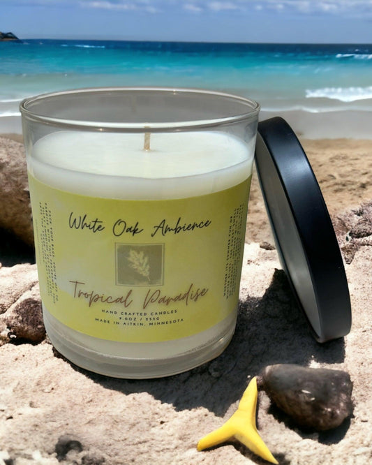 Tropical Paradise Container Candle - White Oak Ambience Container Candle